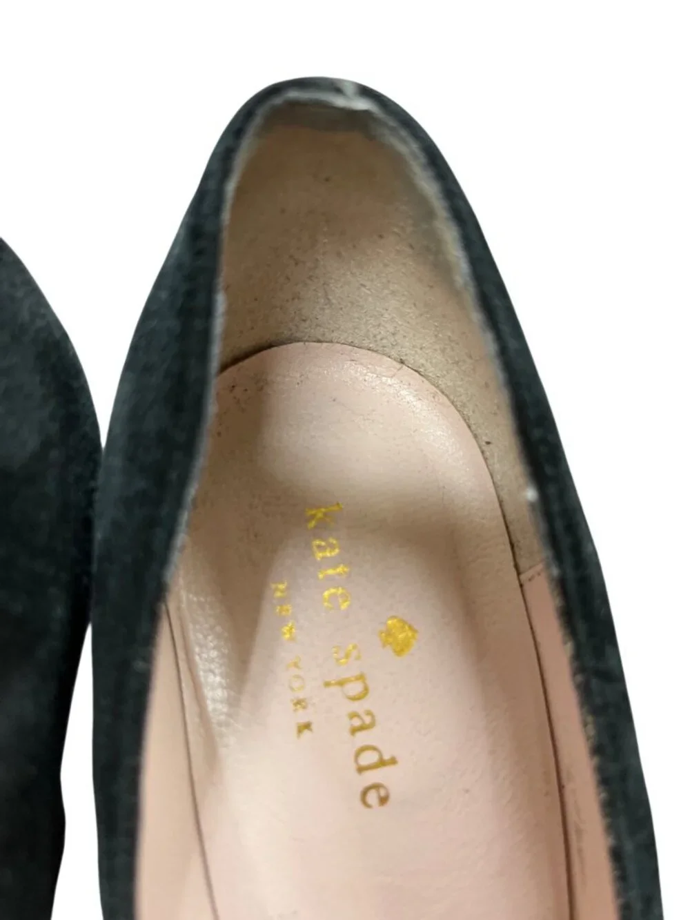 Kate Spade wms Italy made black leather suede 4.5